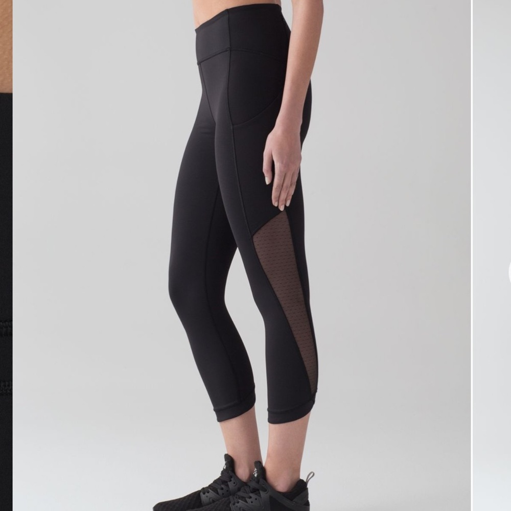 Lululemon Women’s Sole Training Crop Leggings Solid Black Size 10 Luxtreme
